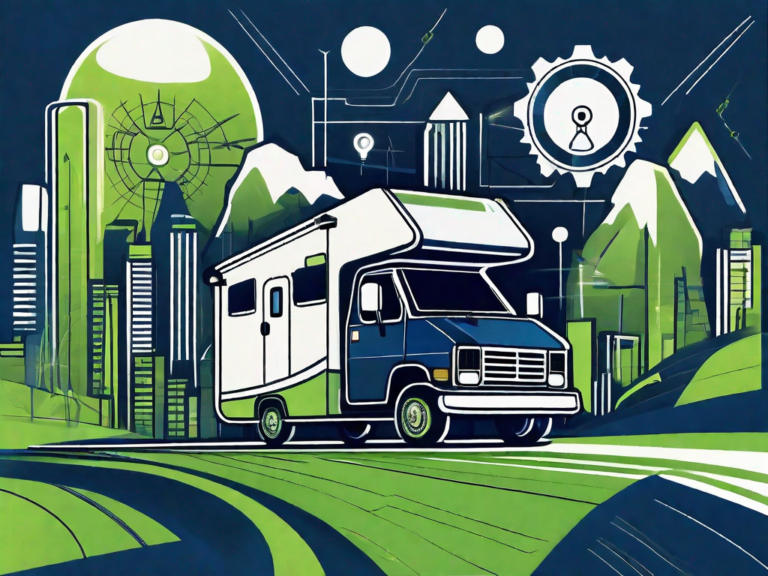 A sleek rv on a highway