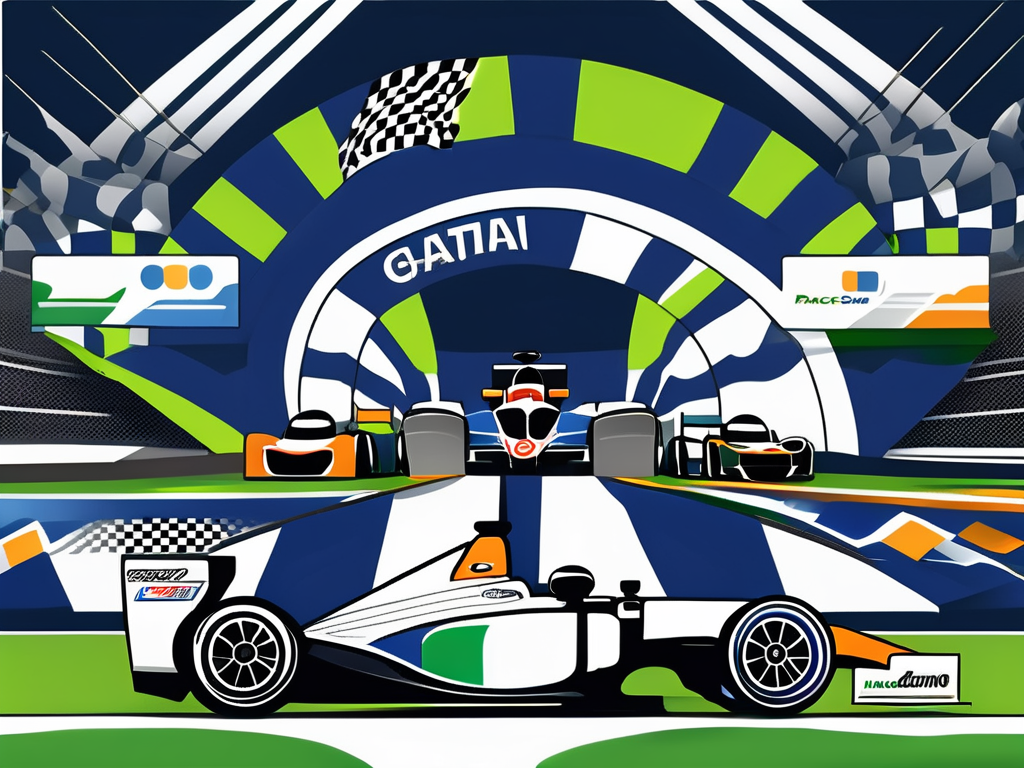 Rev Up Your Marketing Game: Strategies for Dealership Promotion 1 A race car with various marketing tools like a megaphone