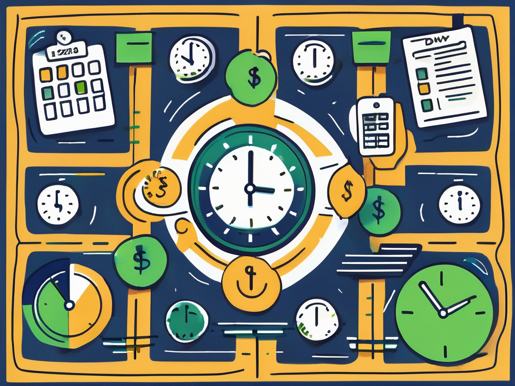 A calendar marked with various color-coded tasks