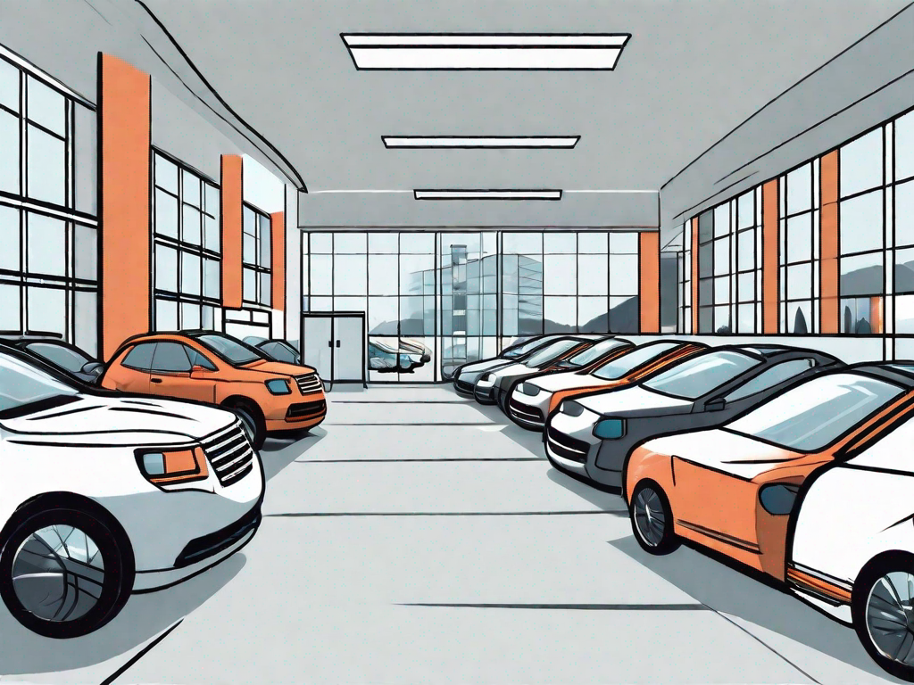 How to Manage a Small Car Dealership: Tips for Success 1 A small car dealership lot with various types of cars neatly arranged