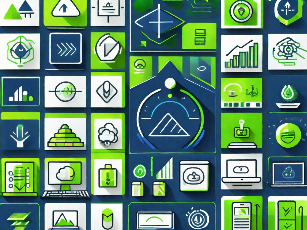 A digital interface showcasing various software icons