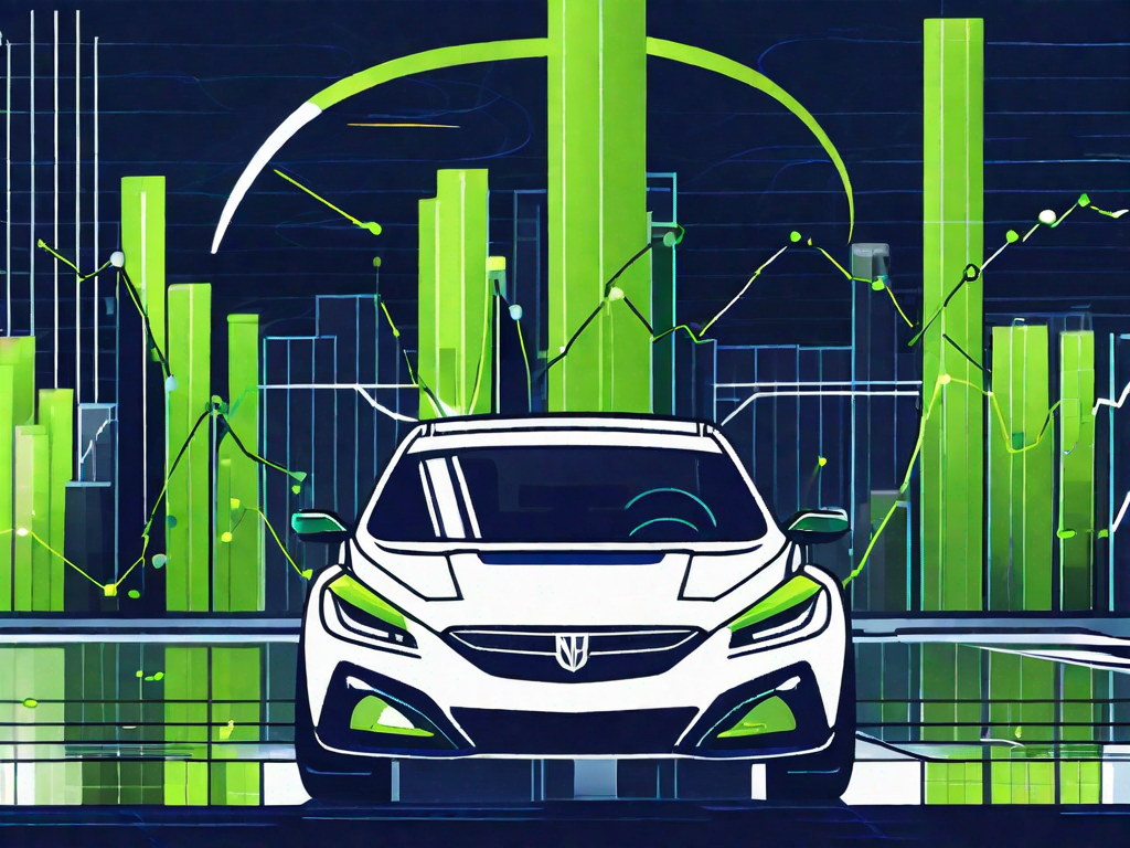 Turbocharge Your Sales: How Auto Dealer Sales Software Can Skyrocket Your Profits 1 A sleek car shooting up into the sky from a launch pad